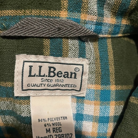 L.L.‎ Bean Green Plaid Snap Front Shirt - Picture 7 of 7